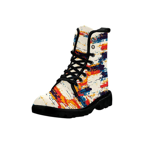 Image of Paint Smears Womens Boots , Combat Style Boots, Lolita Combat Boots,Hand Crafted