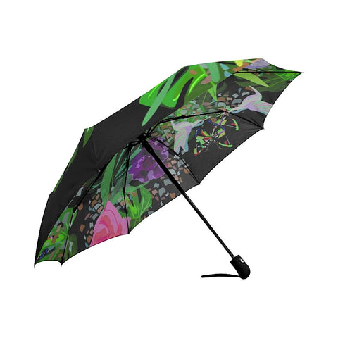 Image of Palm Leaves Hummingbird Flowers Auto-Foldable Umbrella (Model U04)