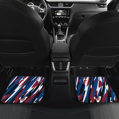 Image of Patriotic Camouflage Red White and Blue with Stars American Pride Car Mats