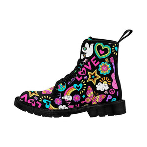 Peace And Love Psychedelic Multicolor Womens Boots
