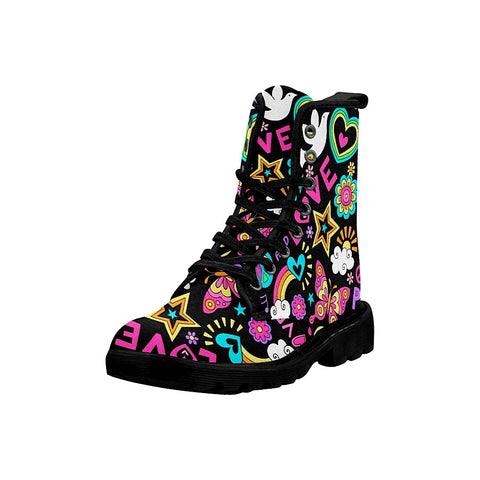 Image of Peace And Love Psychedelic Multicolor Womens Boots