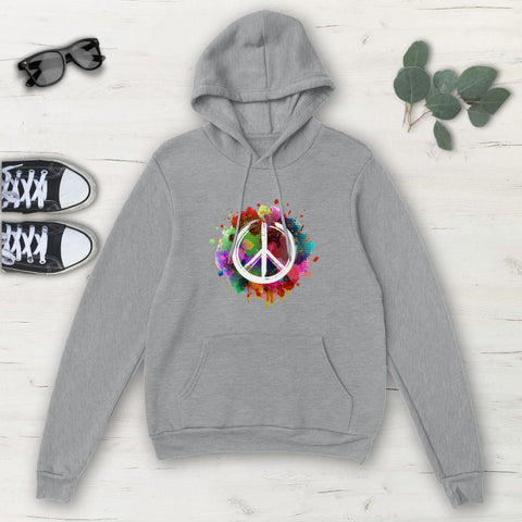 Image of Peace Sign Spray Paint Abstract Classic Unisex Pullover Hoodie, Mens, Womens,