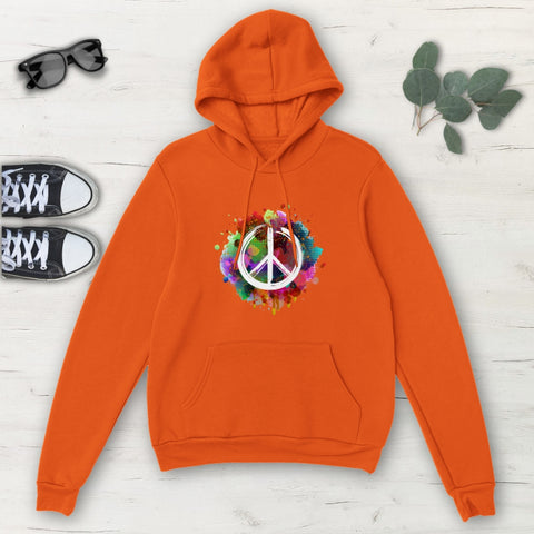 Image of Peace Sign Spray Paint Abstract Classic Unisex Pullover Hoodie, Mens, Womens,