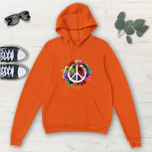 Peace Sign Spray Paint Abstract Classic Unisex Pullover Hoodie, Mens, Womens,