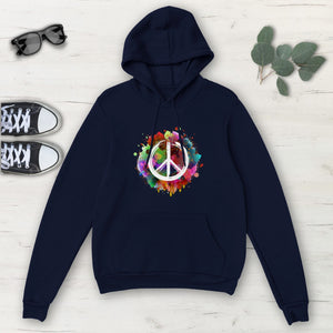 Peace Sign Spray Paint Abstract Classic Unisex Pullover Hoodie, Mens, Womens,