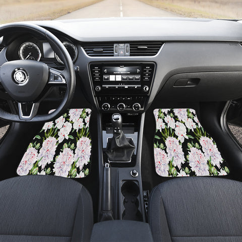 Image of Peonies Floral flowers Car Mats Back/Front, Floor Mats Set, Car Accessories