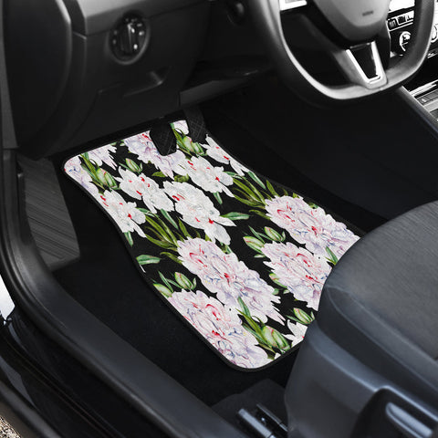 Image of Peonies Floral flowers Car Mats Back/Front, Floor Mats Set, Car Accessories