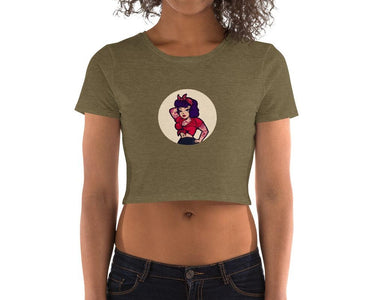 Pin Up Tattoo Girl Women’S Crop Tee, Fashion Style Cute crop top, casual outfit,