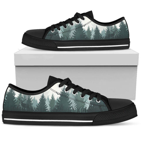 Image of Pine Forest Streetwear, Hippie,Low Tops Sneaker, Multi Colored, High Quality,Handmade Crafted,Spiritual, Canvas Shoes,High Quality