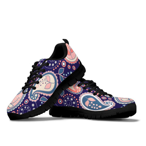 Image of Floral Paisley Women's Sneaker , Breathable, Custom Printed Hippie Style,