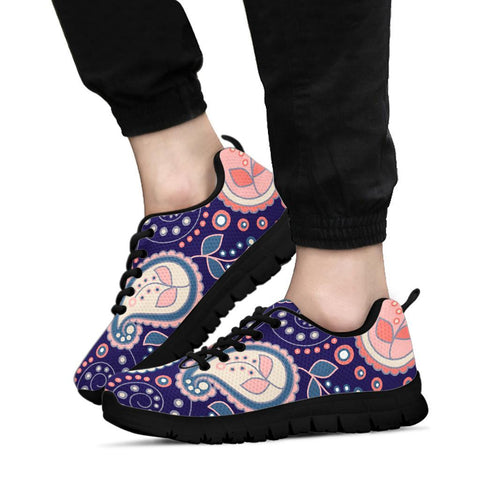 Image of Floral Paisley Women's Sneaker , Breathable, Custom Printed Hippie Style,