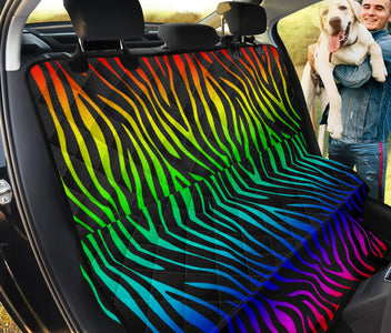 Pink, Blue, Purple Stripe Tiger Zebra Car Seat Covers, Abstract Art Backseat Pet