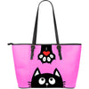 Pink Cat Small Leather Tote