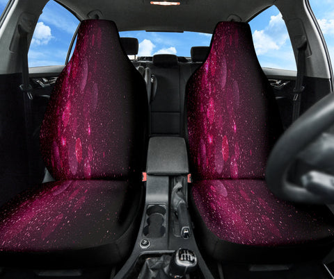 Image of Pink Confetti Abstract Car Seat Covers, Celebration Front Seat Protectors, 2pc
