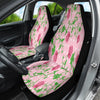 Pink Floral Car Seat Covers, Blossom Front Protectors, 2pc Car Accessories,