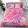 Pink Gradient Floral Mandala Comforter Cover, Twin Duvet Cover,Multi Colored,Quilt Cover,Bedroom Set,Bedding Set,Pillow Cases Printed Duvet