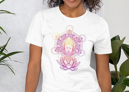 Pink Gradient Mandala Buddha Lotus Unisex T,Shirt, Mens, Womens, Short Sleeve