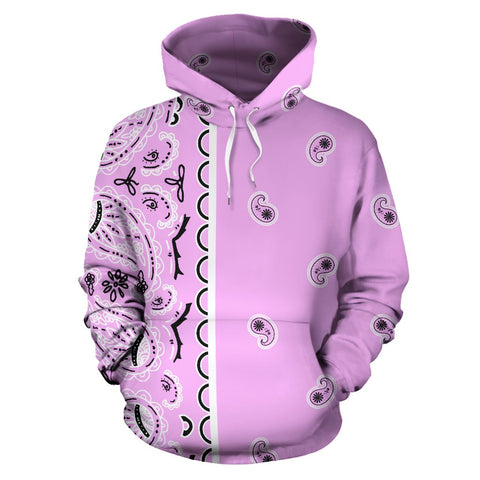 Image of Pink Lilac Bandana Fashion Wear,Fashion Clothes,Handmade Hoodie,Floral,Pullover Hoodie,Hooded Sweatshirt,Hoodie Sweatshirt
