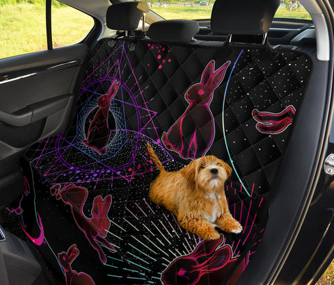 Image of Pink Magical Bunny Universe Car Seat Covers, Abstract Art Backseat Pet