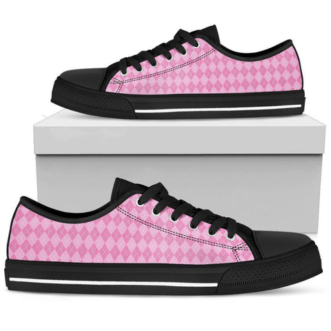 Image of Pink Plaid Low Tops Sneaker, Spiritual, Canvas Shoes,High Quality, Multi Colored, Hippie, High Quality,Handmade Crafted,Streetwear