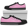 Pink Plaid Low Tops Sneaker, Spiritual, Canvas Shoes,High Quality, Multi Colored, Hippie, High Quality,Handmade Crafted,Streetwear