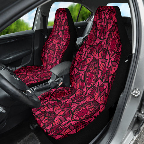 Image of Boho Pink Purple Dream Catcher Car Seat Covers, Front Seat Protectors,