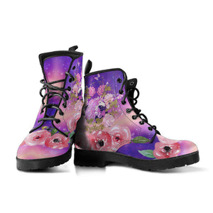 Pink Purple Unicorn Horse Women’s Vegan Leather Rain Boots , Hippie