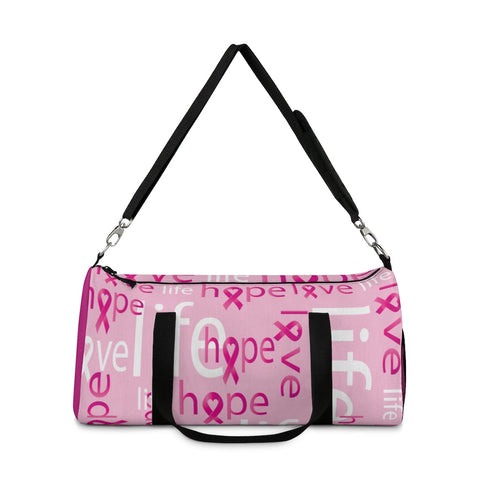 Image of Pink Ribbon Breast Cancer Awareness Duffel Bag, Weekender Bags/ Baby Bag/ Travel
