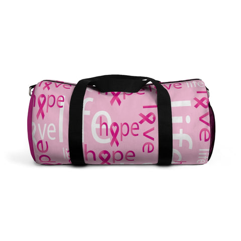 Image of Pink Ribbon Breast Cancer Awareness Duffel Bag, Weekender Bags/ Baby Bag/ Travel
