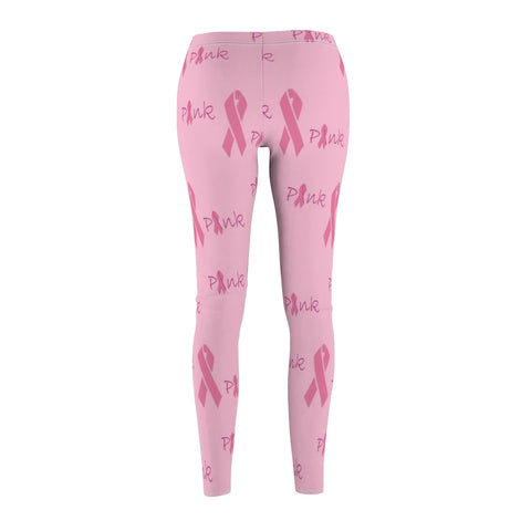 Image of Pink Ribbon Breast Cancer Awareness Women's Cut & Sew Casual Leggings, Yoga