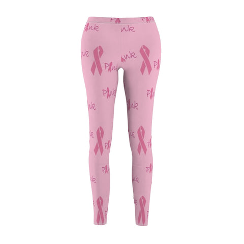 Image of Pink Ribbon Breast Cancer Awareness Women's Cut & Sew Casual Leggings, Yoga