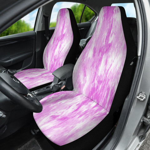 Image of Pink Tie Dye Abstract Art Car Seat Covers, Retro Front Seat Protectors, 2pc Car