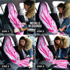 Pink Tie Dye Grunge Car Seat Covers, Distressed Front Seat Protectors, 2pc Car