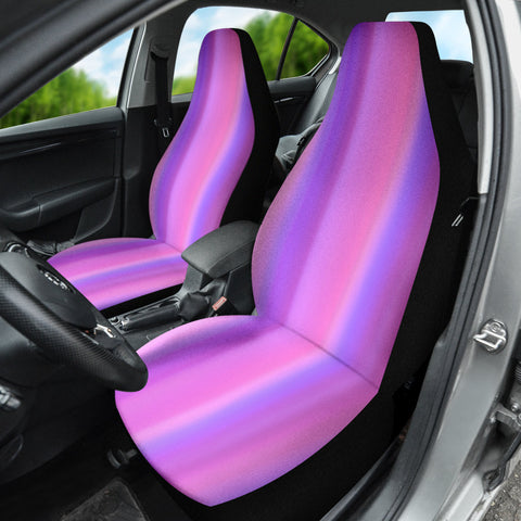 Image of Abstract Pink Purple Car Seat Covers, Personalized Artistic Front Protectors,