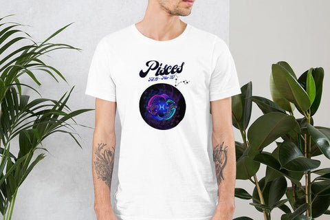 Image of Pisces Zodiac Unisex T,Shirt, Mens, Womens, Short Sleeve Shirt, Graphic Tee,