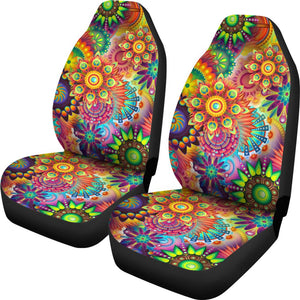 Psychedelic Colorful Abstract Car Seat Covers,Car Seat Covers Pair,Car Seat Protector,Car Accessory,Front Seat Covers,Seat Cover for Car