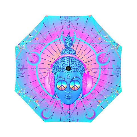 Image of Psychedelic Music Buddha Unisex Umbrella, Foldable Umbrella, Custom Rain Umbrella,Rain Gear Weather