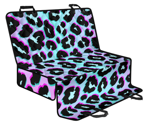 Image of Vibrant Purple Leopard Print Car Back Seat Covers , Abstract Pet Seat