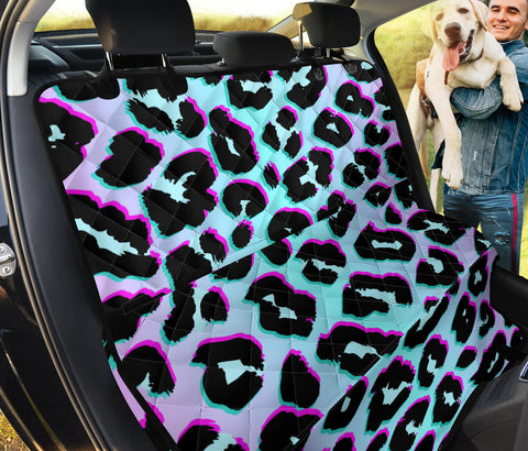 Image of Vibrant Purple Leopard Print Car Back Seat Covers , Abstract Pet Seat