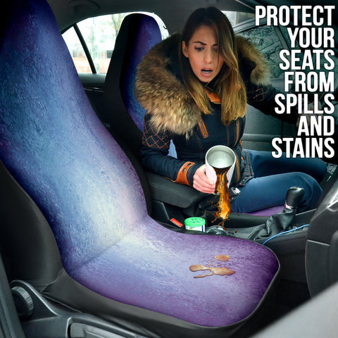 Image of Grunge Texture Purple Blue Car Seat Covers, Distressed Front Seat Protectors,