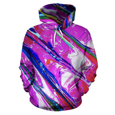 Image of Purple Colorful Paint Splatter Hippie Hoodie,Custom Hoodie, Floral, Bright Colorful, Fashion Wear,Fashion Clothes,Handmade Hoodie,Floral,