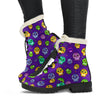 Purple Colorful Sugar Skull Comfortable Boots,Decor Womens Boots,Combat Boots Lolita Combat Boots,Hand Crafted,Multi Colored,Streetwear