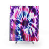 Purple Colorful Tie Dye Multicolored Color Burst Shower Curtains, Water Proof