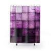 Purple Gradient Color Block Squares Abstract Shower Curtains, Water Proof Bath