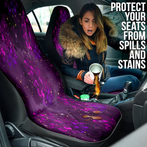 Purple Mandalas Car Seat Covers, Front Seat Protectors, 2pc Auto