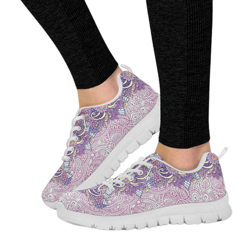 Image of Purple Multicolored Flower Casual Shoes, Kids Shoes, Custom Shoes, Colorful,Artist Shoes,Running Low Top Shoes, Shoes,Training Shoes, Womens