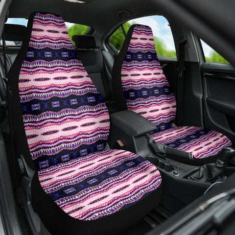 Image of Persian Ethnic Purple Aztec Car Seat Covers, Bohemian Front Seat Protectors, 2pc