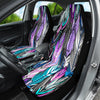 Abstract Purple Feathers Car Seat Covers, Personalized Front Seat Protectors,