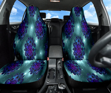 Galaxy Purple Mandalas Car Seat Covers, Celestial Pattern, Cosmic Front