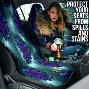 Galaxy Purple Mandalas Car Seat Covers, Celestial Pattern, Cosmic Front